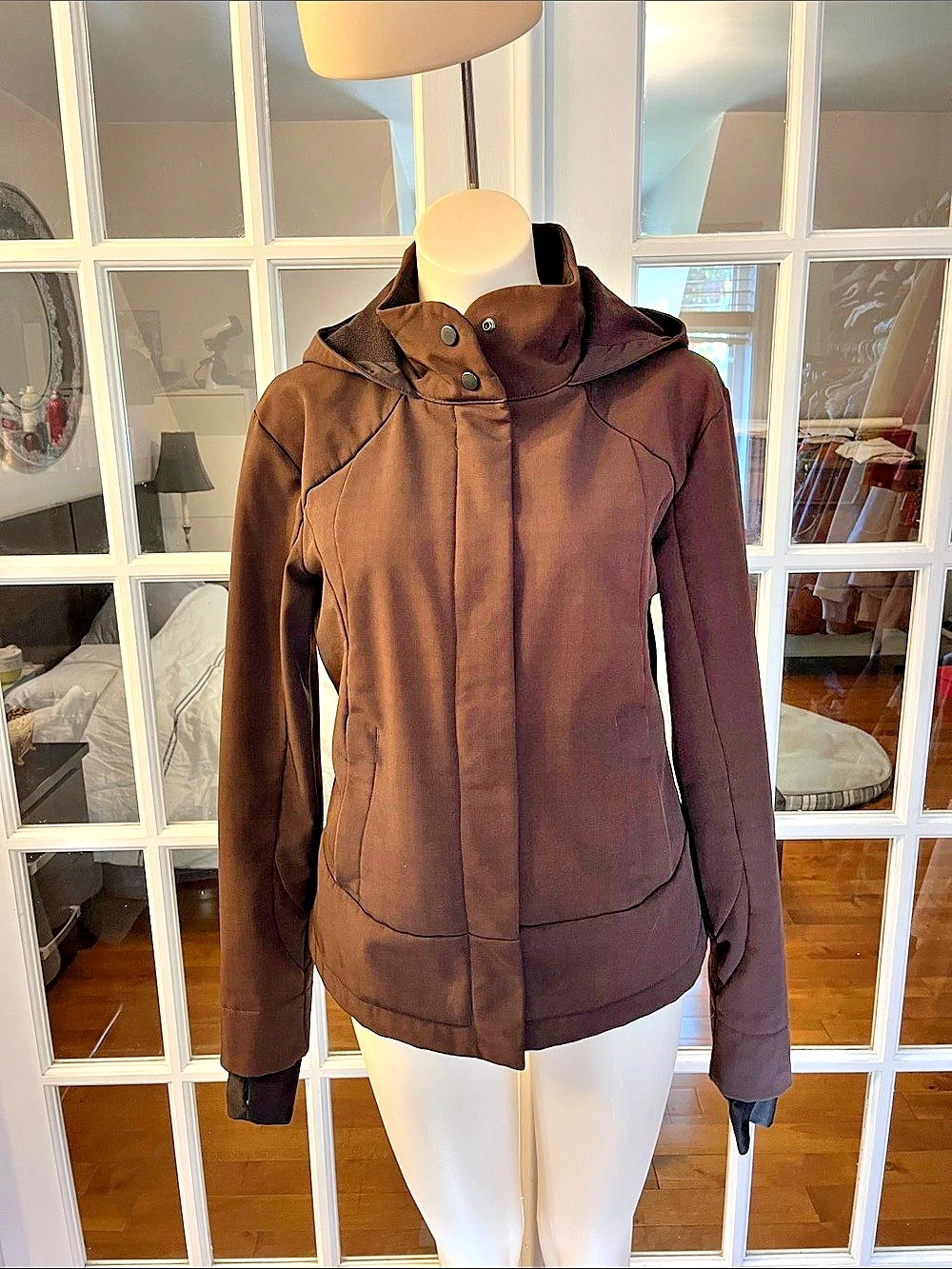 Avia Brown Hooded Utility Jacket Small